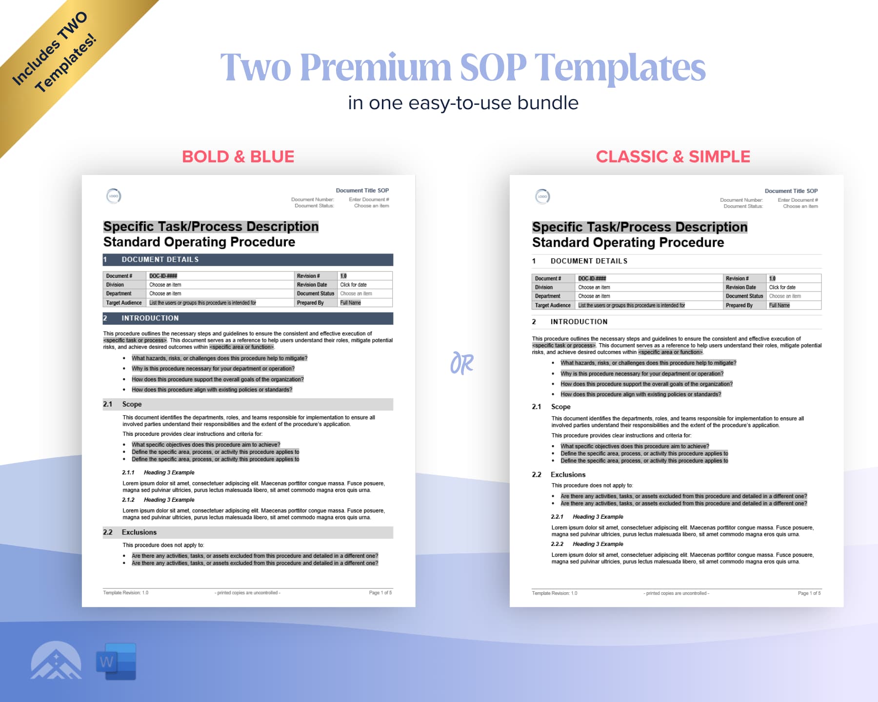 standard operating procedures template word
