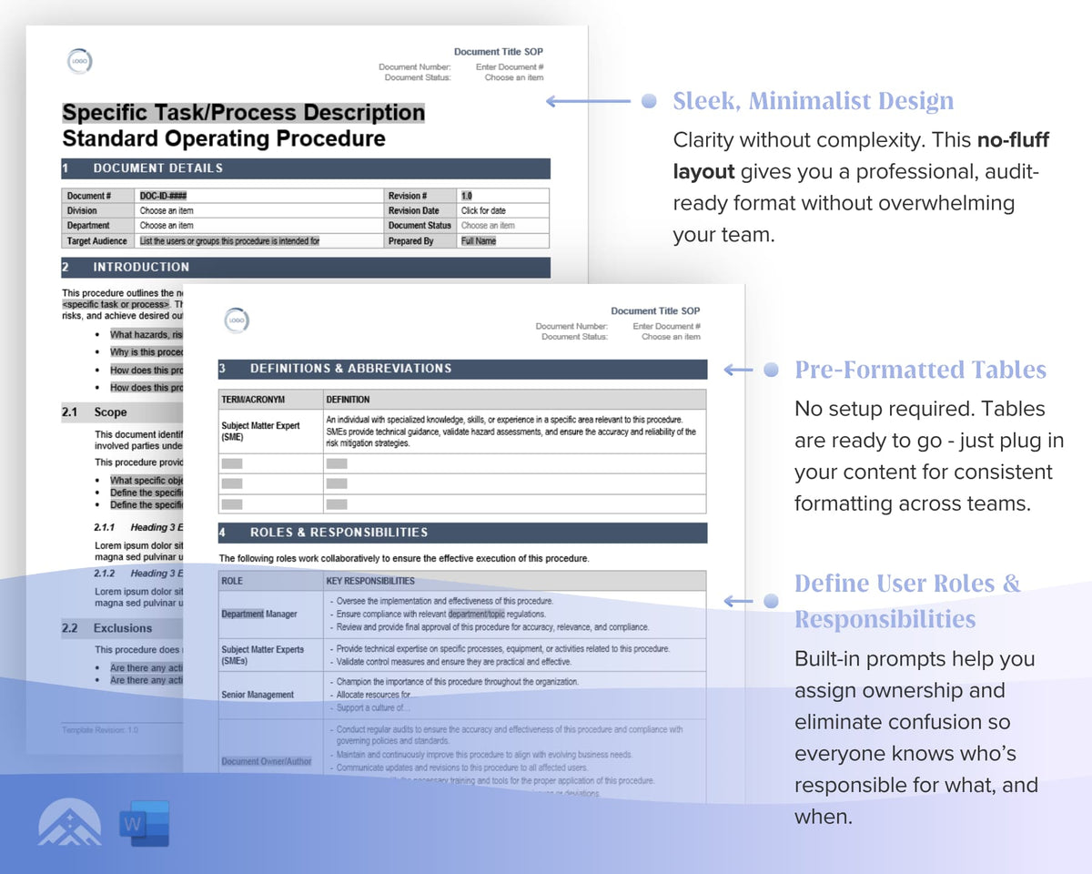 Modern Sop Examples Simple SOP Templates | SOPs Without The Fluff