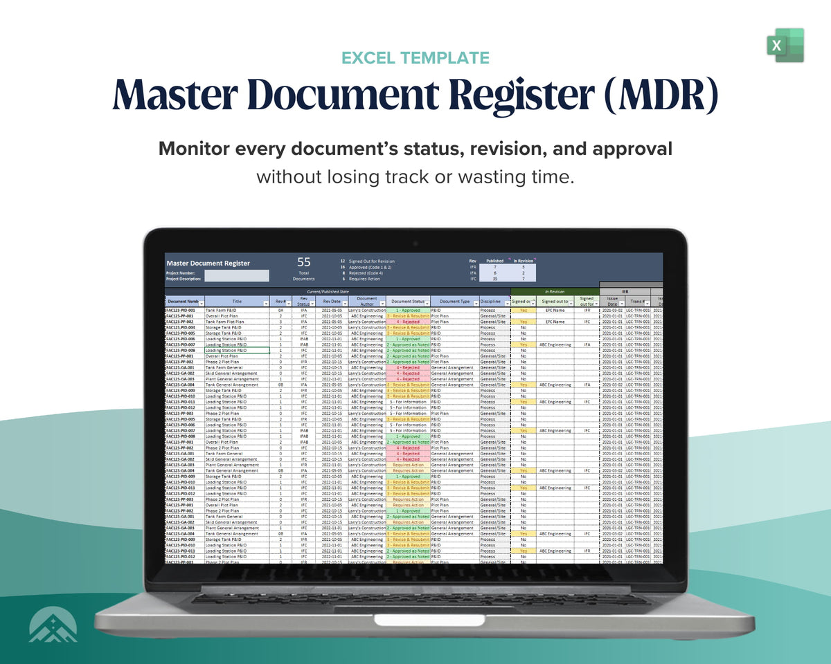 Excel File Register Master Document Register Template Excel | for Controlled Documents