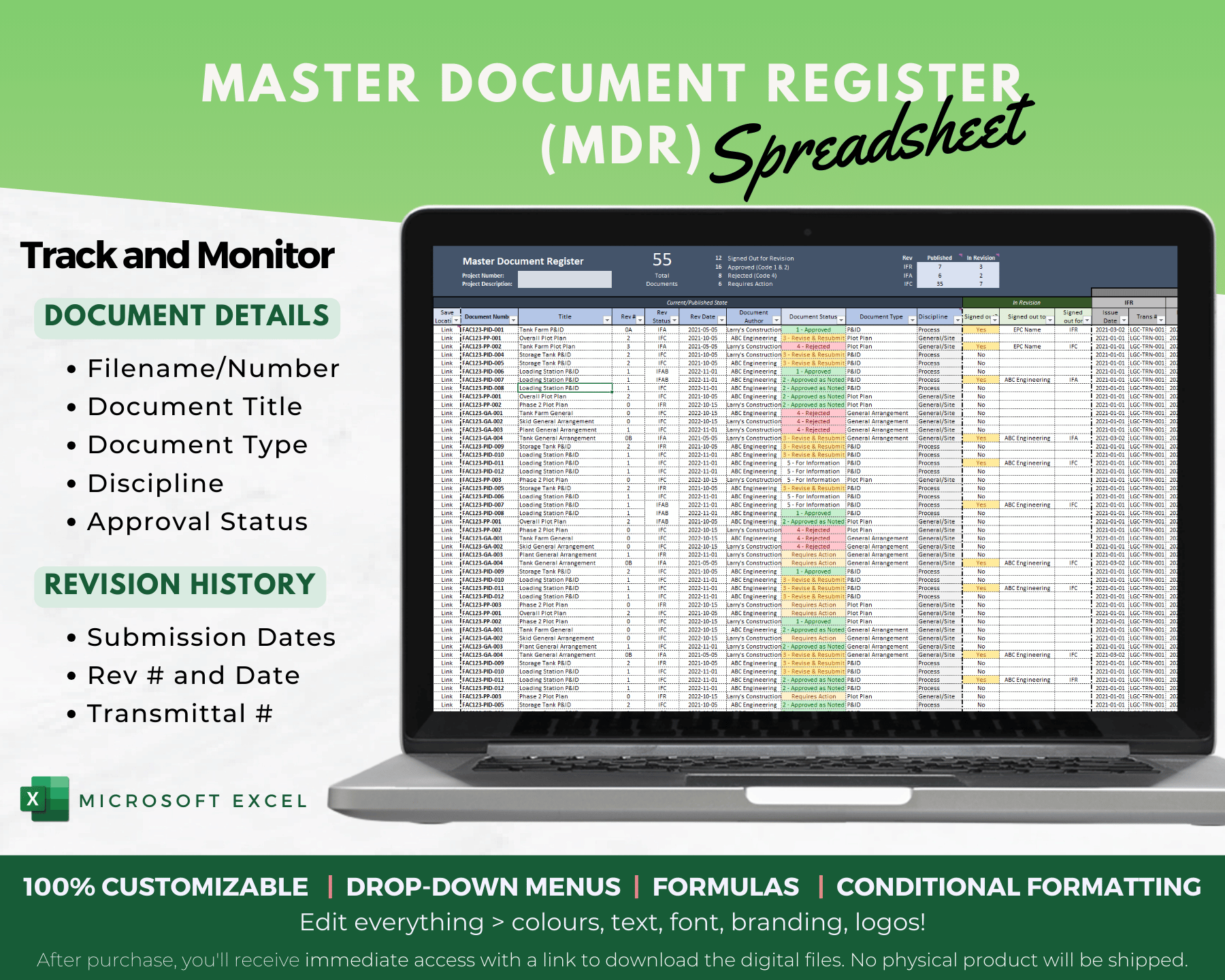 Master Document Register Template | For Controlled Documents