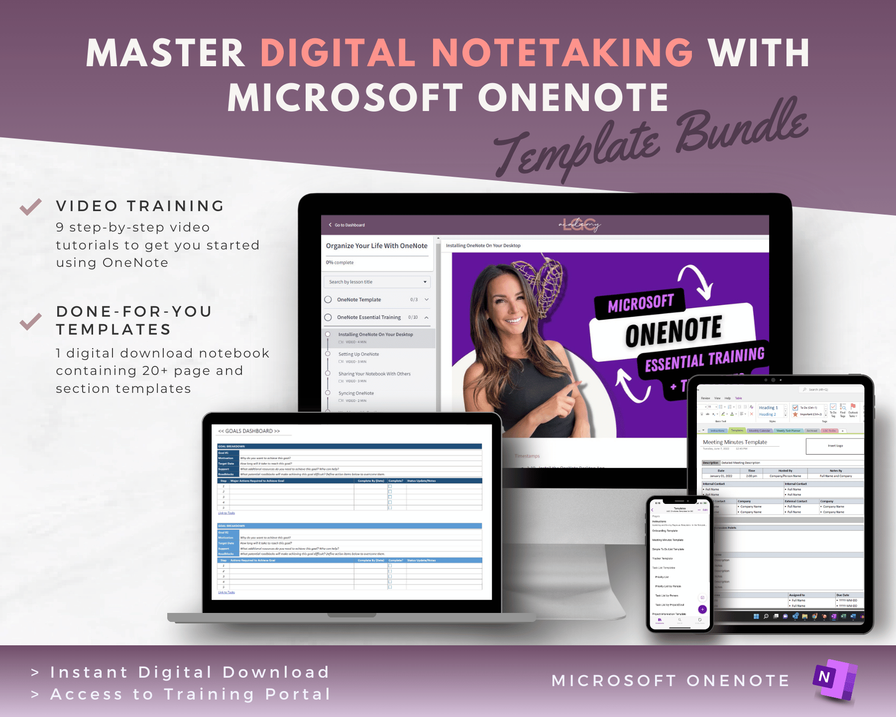 OneNote Templates & Mini-Course Bundle!